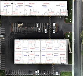 Vancouver apartment for rent - an aerial view of a parking lot full of shipping containers