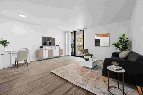 Floor plan for 1 bed, 1 bath, 692 sqft