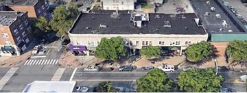 Elizabeth apartment for rent - an aerial view of a building with a black roof