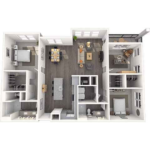 Floor plan for 3 beds, 2 baths, 1575 sqft