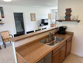 Bradenton house for rent - a kitchen with a sink and a counter top