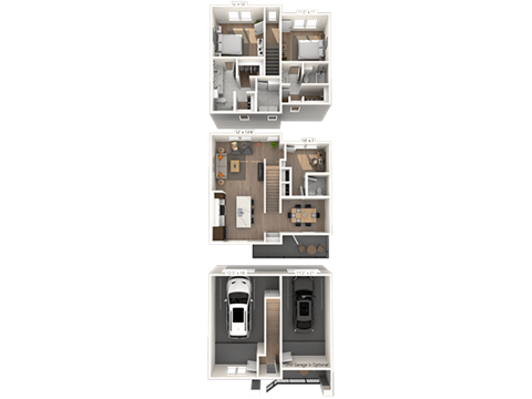 Floor plan for 2 beds, 2 baths, 1420 sqft
