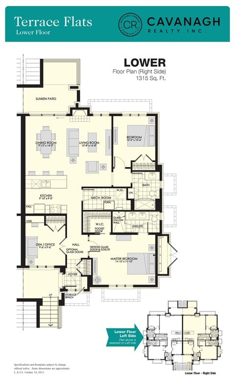 Floor plan for 3 beds, 2 baths, 1315 sqft