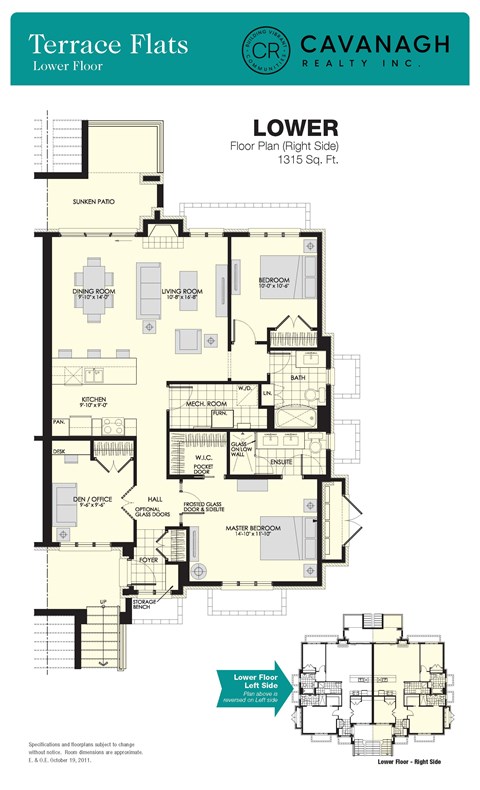 Floor plan for 3 beds, 2 baths, 1315 sqft