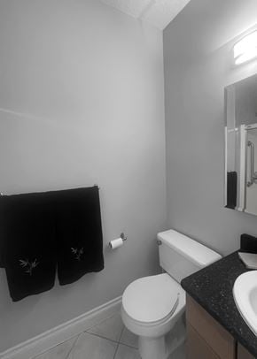 Edmonton apartment for rent - a small bathroom with a toilet and a sink
