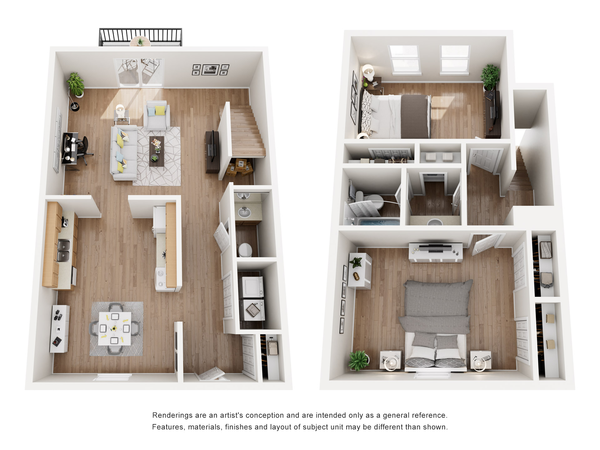 Floor plan for 2 beds, 1.5 baths, 1150 sqft