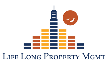 Austin apartment for rent - the logo of the life long property mgmt corporation with a picture of a building