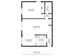 Pontiac apartment for rent - a floor plan of a 1 bedroom floor plan