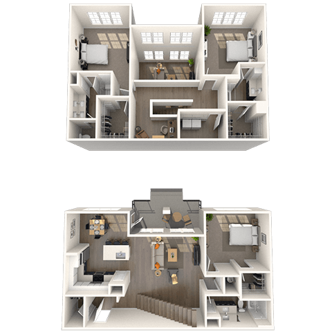 Floor plan for 3 beds, 3 baths, 1923 sqft