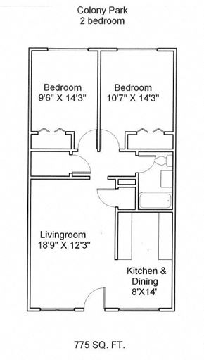 Vancouver apartment for rent - floor plan of the second floor of a small house