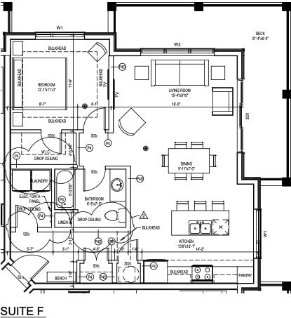 Floor plan for 1 bed, 1 bath, 860 sqft