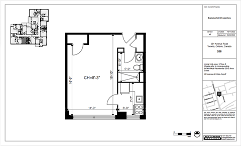 Floor plan for studio, 1 bath, 373 sqft