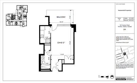 Floor plan for studio, 1 bath, 390 sqft