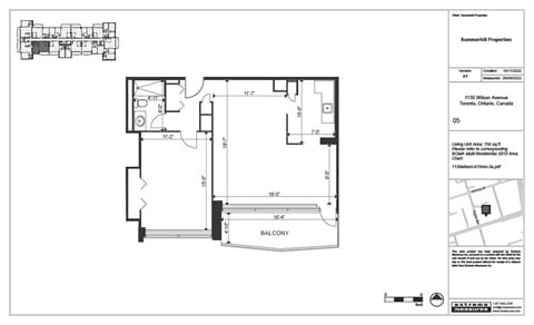 Floor plan for 1 bed, 1 bath, 750 sqft