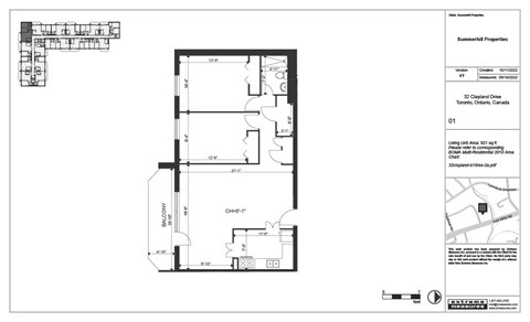 Floor plan for 2 beds, 1 bath, 921 sqft