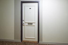 Don Mills apartment for rent - A white door with a black frame is open.