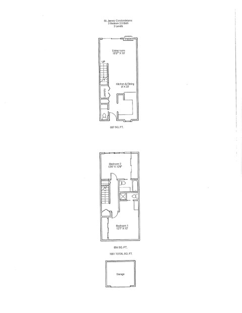 Floor plan for 2 beds, 2 baths, 1013 sqft