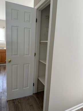 Philaladephia house for rent - A white door is open to a small closet.
