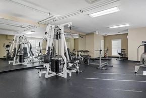 Nashville house for rent - a gym with weights and other equipment in it