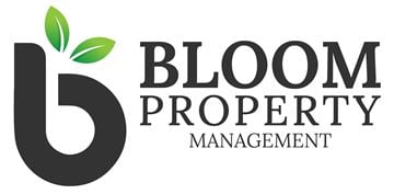 London apartment for rent - the logo for bloom property management with the number 6 and a green leaf on top