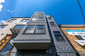 Washington apartment for rent - looking up at the northwest corner of the building
