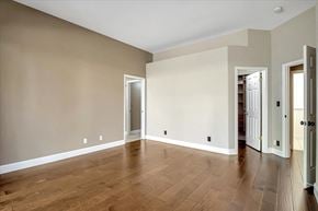San Ramon house for rent - an empty living room with wood floors and white walls