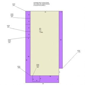 Salisbury apartment for rent - A diagram showing a building connected to a card by a beck which is value on card 2.
