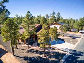 Show Low house for rent - an aerial view of a house with a swimming pool and trees