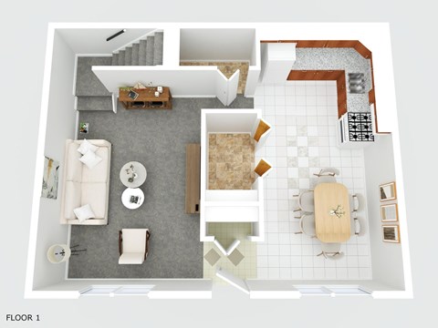Floor plan for 3 beds, 1 bath, 1164 sqft