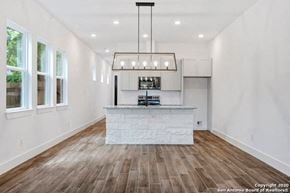 San Antonio apartment for rent - a kitchen with a large island in the middle of it