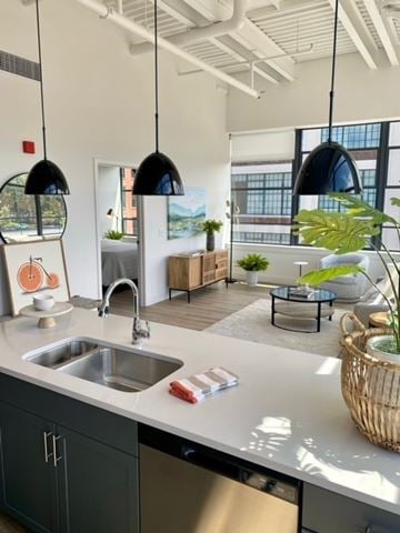 Hartford apartment for rent - A kitchen with a sink and a countertop.