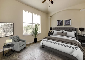 Spring Branch apartment for rent - a bedroom with a bed and a chair