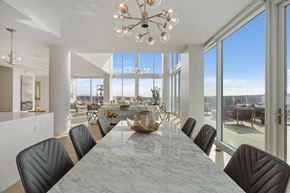 San Diego apartment for rent - dining and living room with table and seating