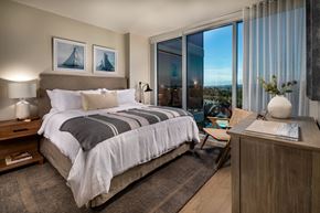 San Diego apartment for rent - bedroom with large windows