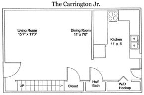 Winchester townhouse for rent - the floor plan of the j plan