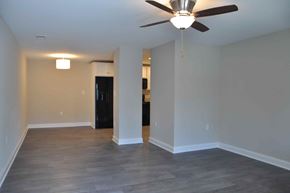 Winchester apartment for rent - A room with a ceiling fan and light fixture.
