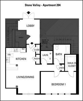 Winchester apartment for rent - a floor plan of a house with a bedroom and a living room
