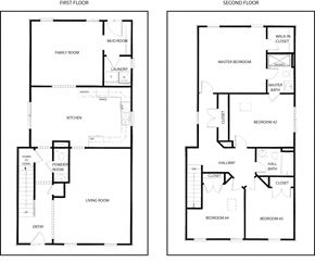 Winchester apartment for rent - A floor plan of a two-story house with labeled rooms.