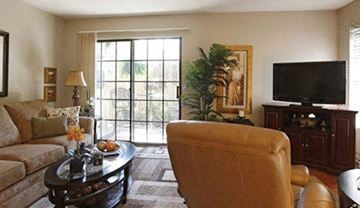 Little Rock apartment for rent - a living room with a couch and a television