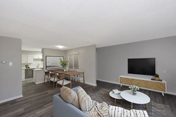 Memphis apartment for rent - a living room with a couch and a table with a television