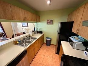 Bradenton house for rent - a kitchen with a sink and a refrigerator