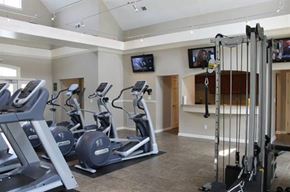 Hickory apartment for rent - the gym is equipped with cardio machines and televisions