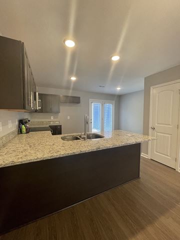 Clarksville house for rent - a kitchen with a counter top and a sink