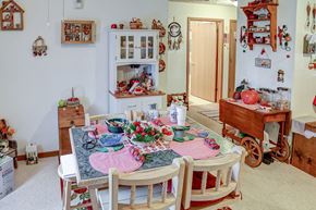 New Holland apartment for rent - a dining room with a table and chairs