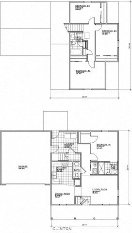 Floor plan for 4 beds, 2.5 baths