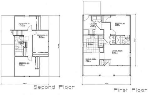 Floor plan for 4 beds, 2.5 baths, 1467 sqft