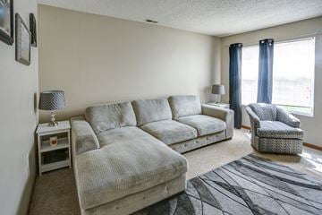 Clyde apartment for rent - a living room with a couch and a chair