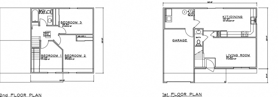 Floor plan for 3 beds, 1.5 baths, 1414 sqft