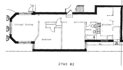 Floor plan for 2 beds, 2 baths, 1100 sqft