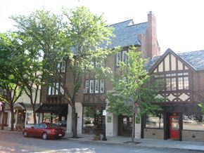 Glen Ellyn apartment for rent - a building with a red car parked in front of it